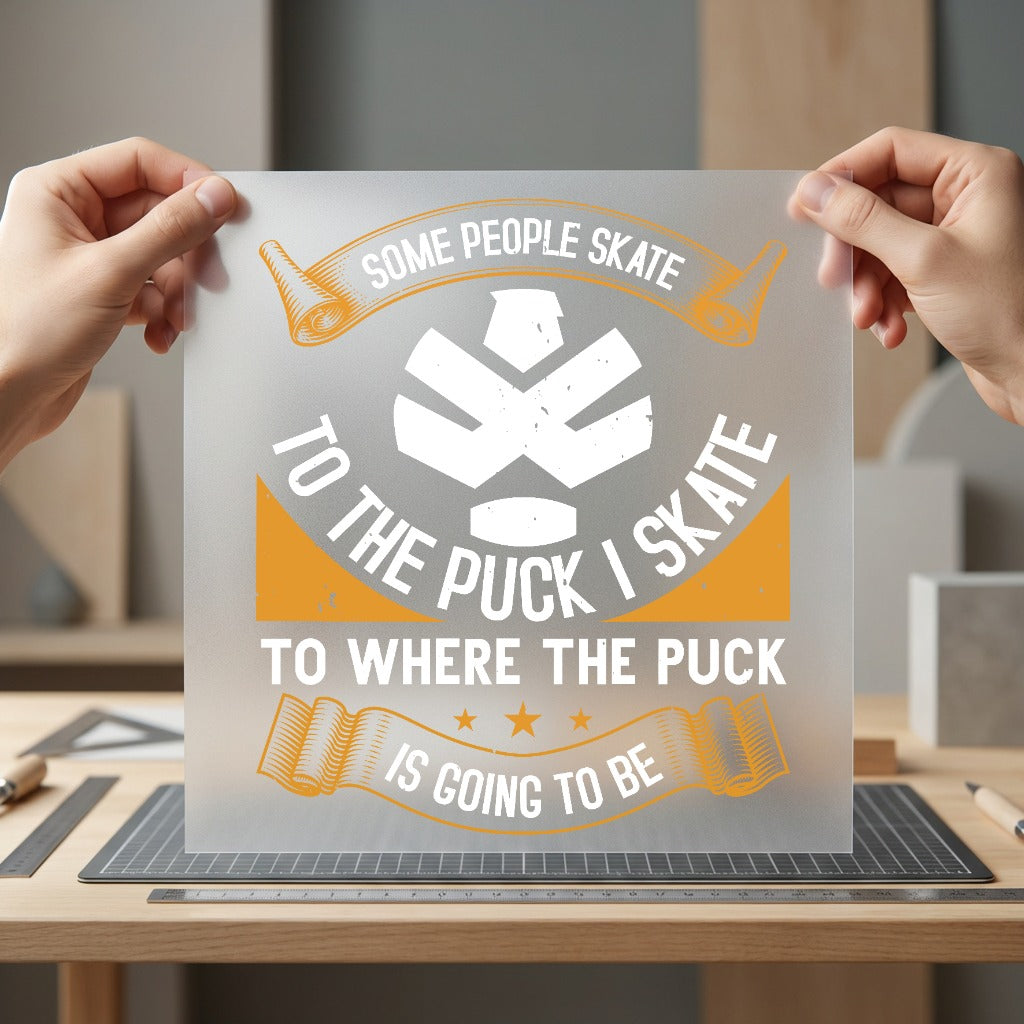 Skate Where Puck Will Winter Dad Ready to Press DTF Transfer for Dtf