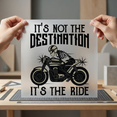 Skeleton Biker Not Destination Vintage Retro Ready to Press DTF Transfer for Dtf