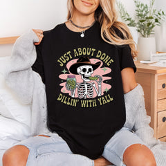 Skeleton Eating Pickles Just Usa Funny Ready to Press DTF Transfer for Dtf