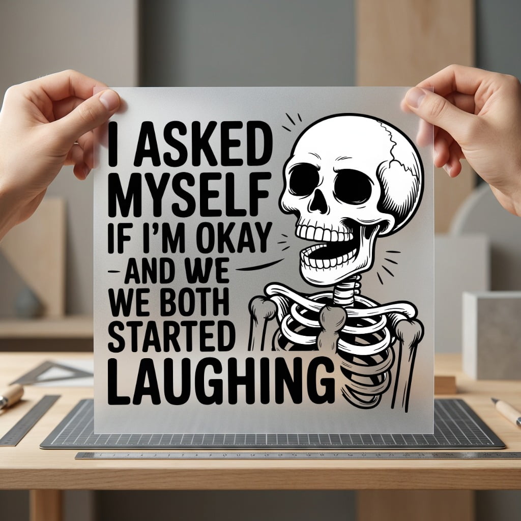Skeleton Laughing Quote Humorous Halloween Funny Ready to Press DTF Transfer for Dtf