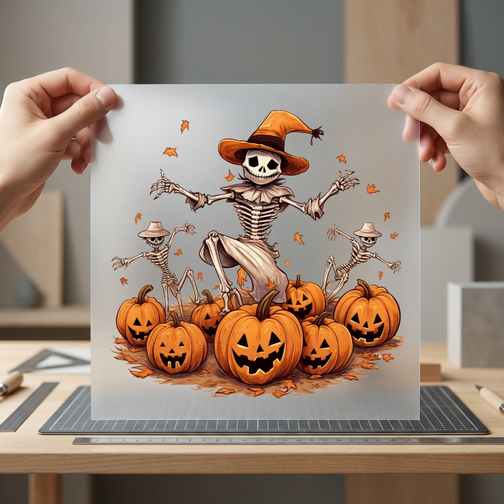 Skeleton Pumpkin Patch Bash Halloween Thanksgiving Ready to Press DTF Transfer for Dtf