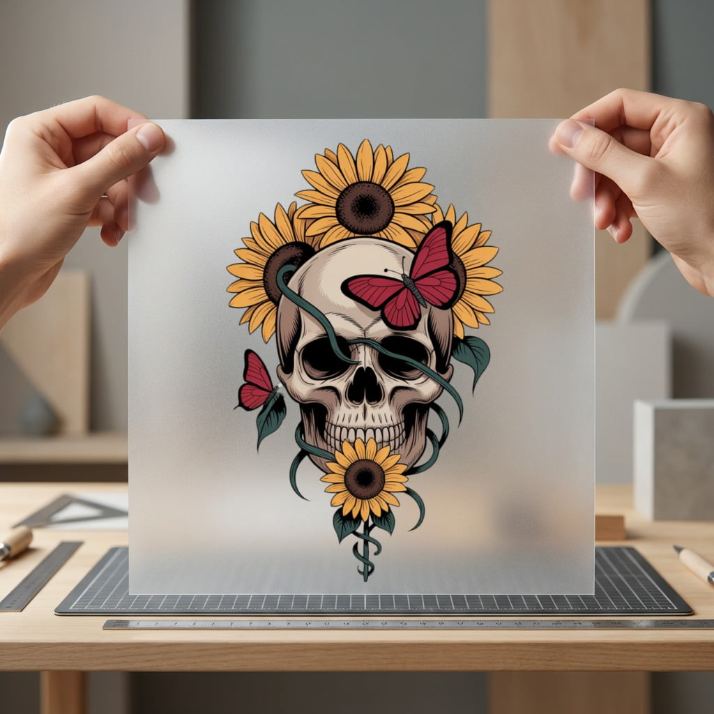 Skull Sunflower Boho Diy Halloween Skull Ready to Press DTF Transfer for Dtf