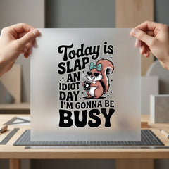 Slap Idiot Funny Squirrel Funny Sarcastic Ready to Press DTF Transfer for Dtf