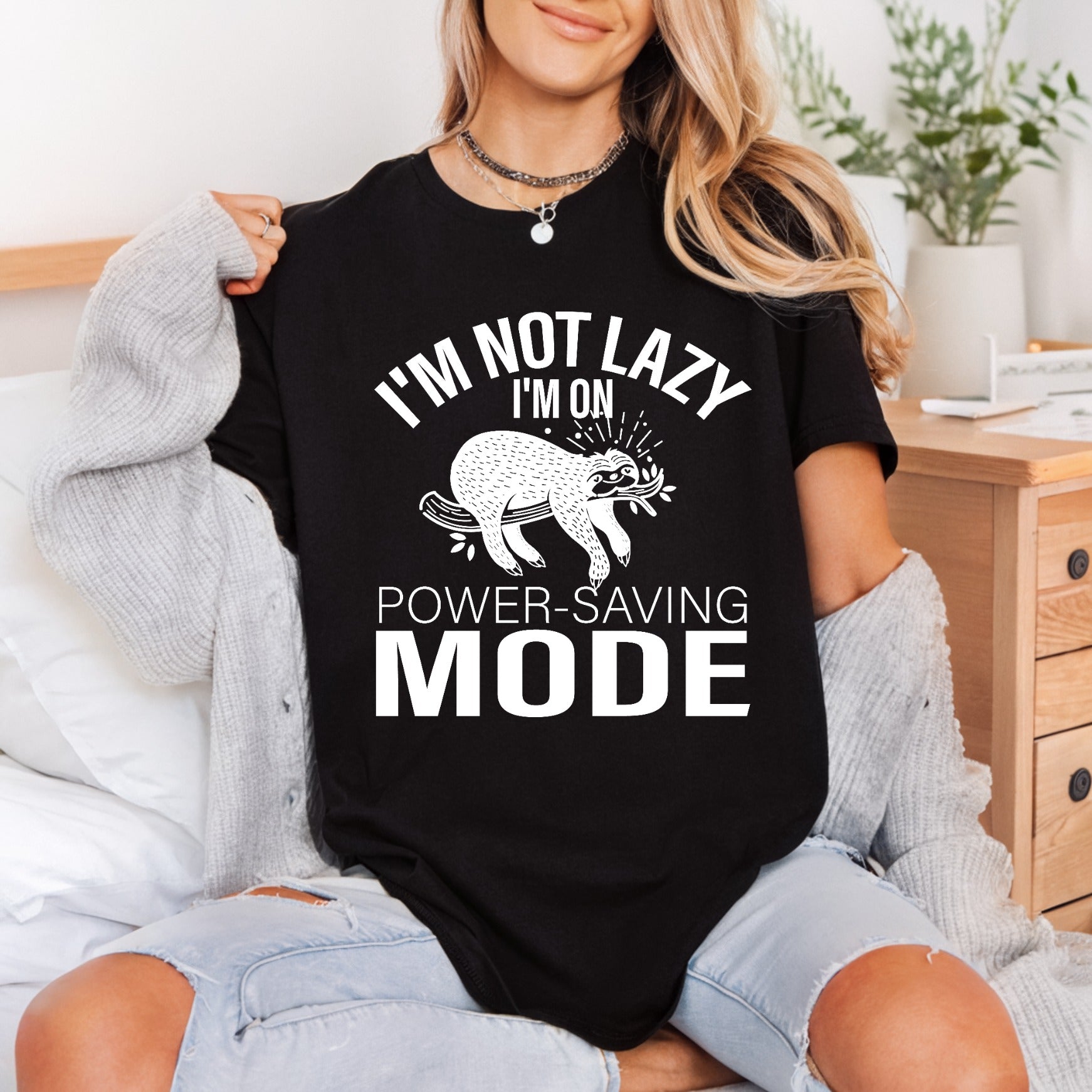 Sloth Power-saving Mode Funny Funny Sarcastic Ready to Press DTF Transfer for Dtf