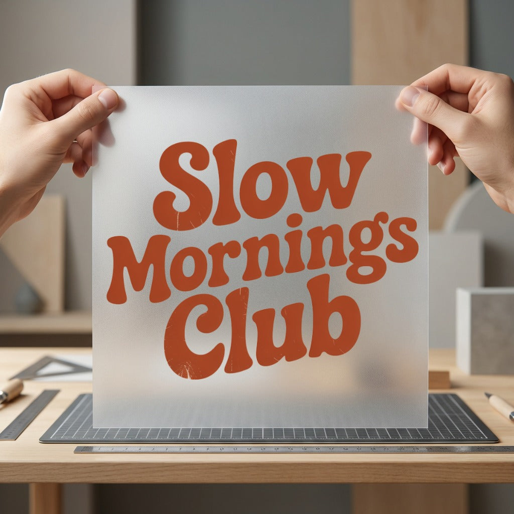 Slow Mornings Club Retro Vintage Retro Ready to Press DTF Transfer for Dtf