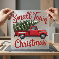 Small Town Christmas Truck Usa Christmas Ready to Press DTF Transfer for Dtf
