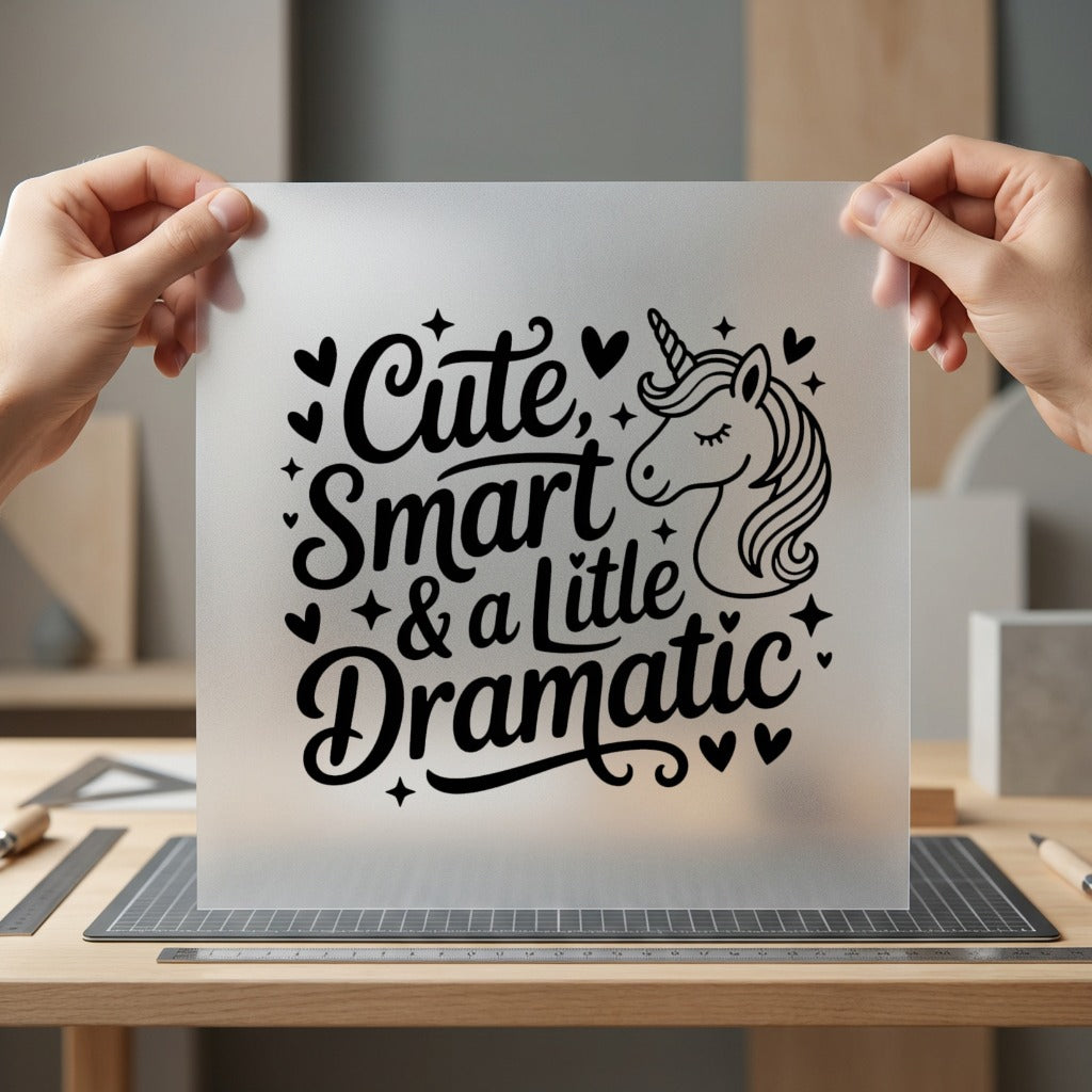 Smart Little Dramatic Unicorn Cute Quotes Collection Positive Vibes Collection Ready to Press DTF Transfer for Dtf