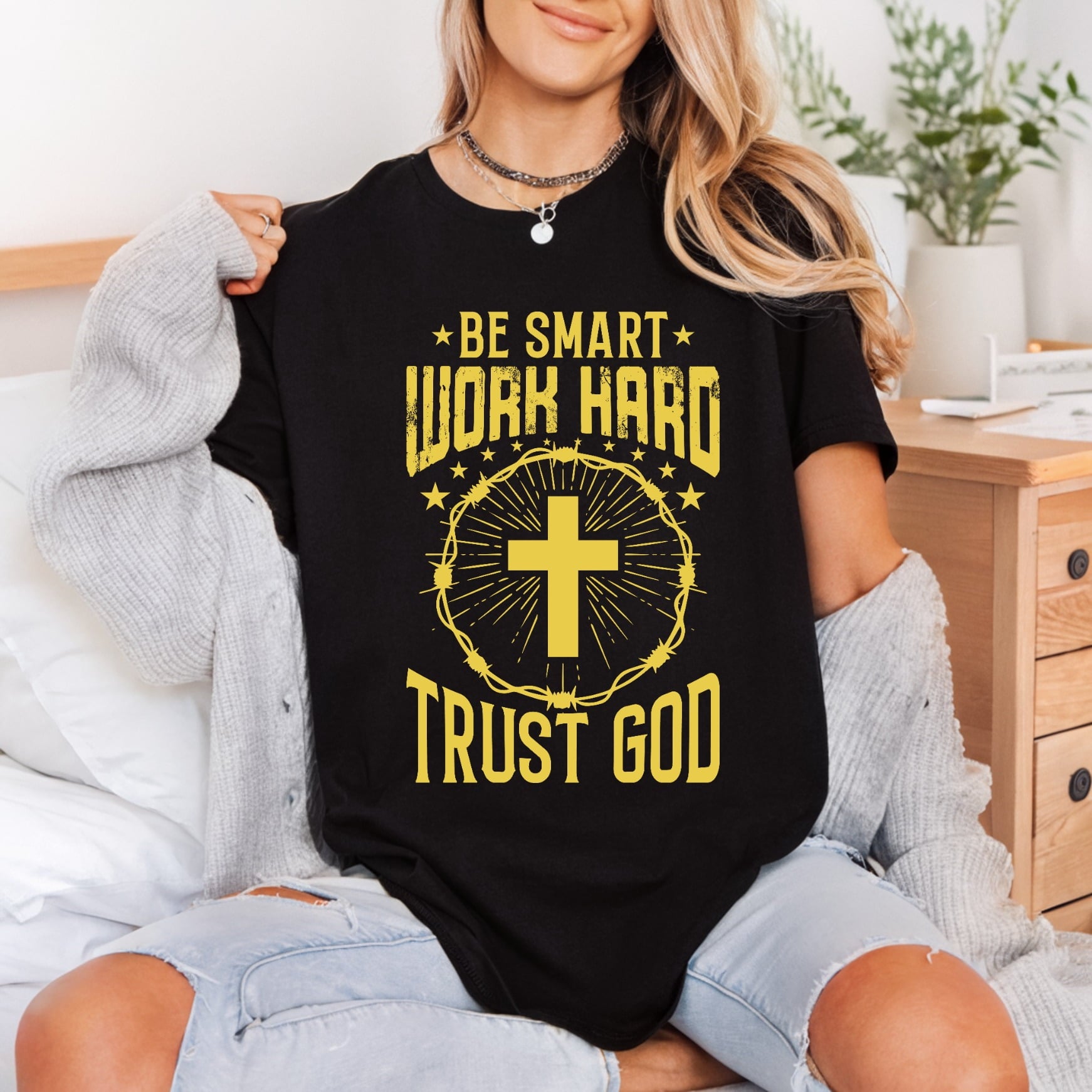 Smart Work Hard Trust Christian Faith Ready to Press DTF Transfer for Dtf