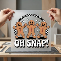 Snap Gingerbread Retro Christmas Christmas Funny Ready to Press DTF Transfer for Dtf