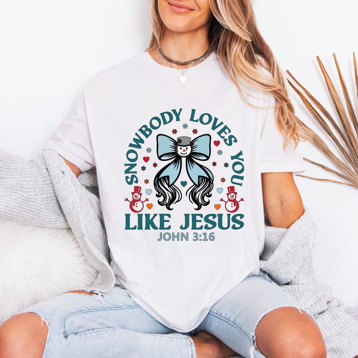 Snowbody Loves You Like Jesus | Winter Faith Tee - Luckets.com