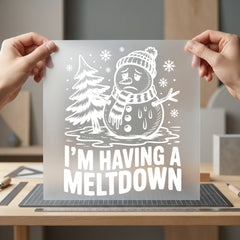 Snowman Meltdown Having Winter Christmas Winter Ready to Press DTF Transfer for Dtf