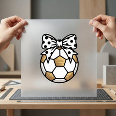 Soccer Ball Bow Sporty Christmas Mom Ready to Press DTF Transfer for Dtf
