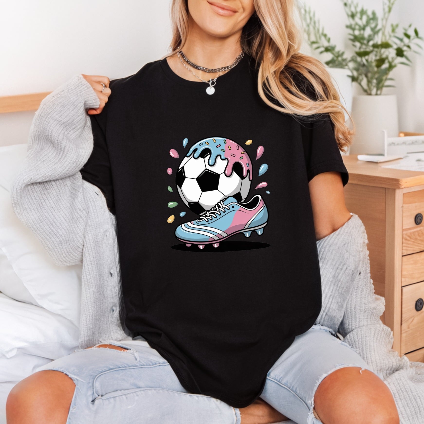 Soccer Ball Cleat Pastel Fitness Ready to Press DTF Transfer for Dtf