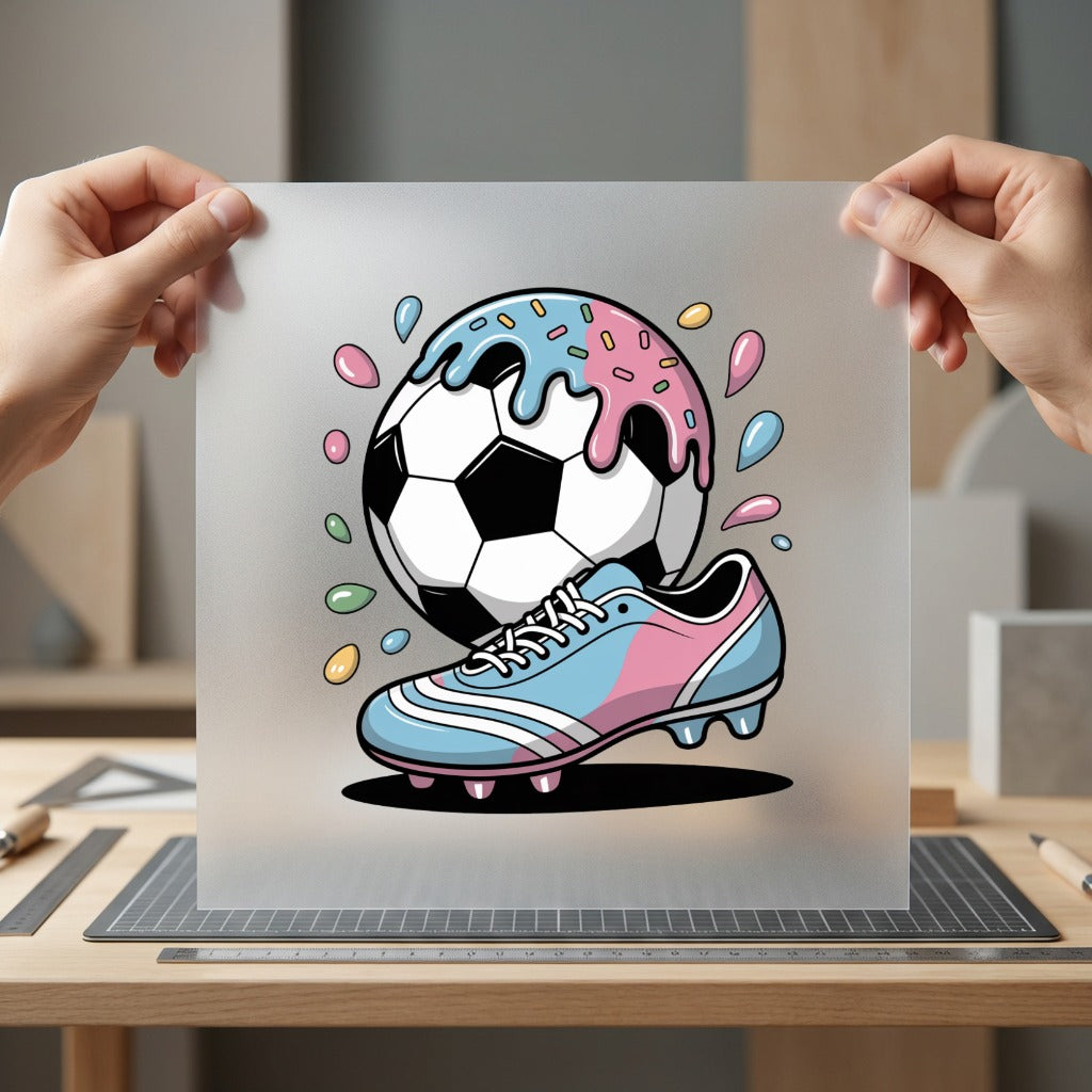 Soccer Ball Cleat Pastel Fitness Ready to Press DTF Transfer for Dtf