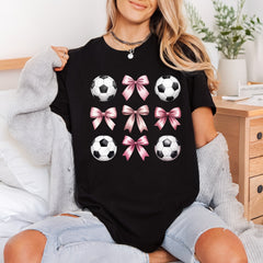 Soccer Ball Pink Bow Aesthetic Fitness Ready to Press DTF Transfer for Dtf