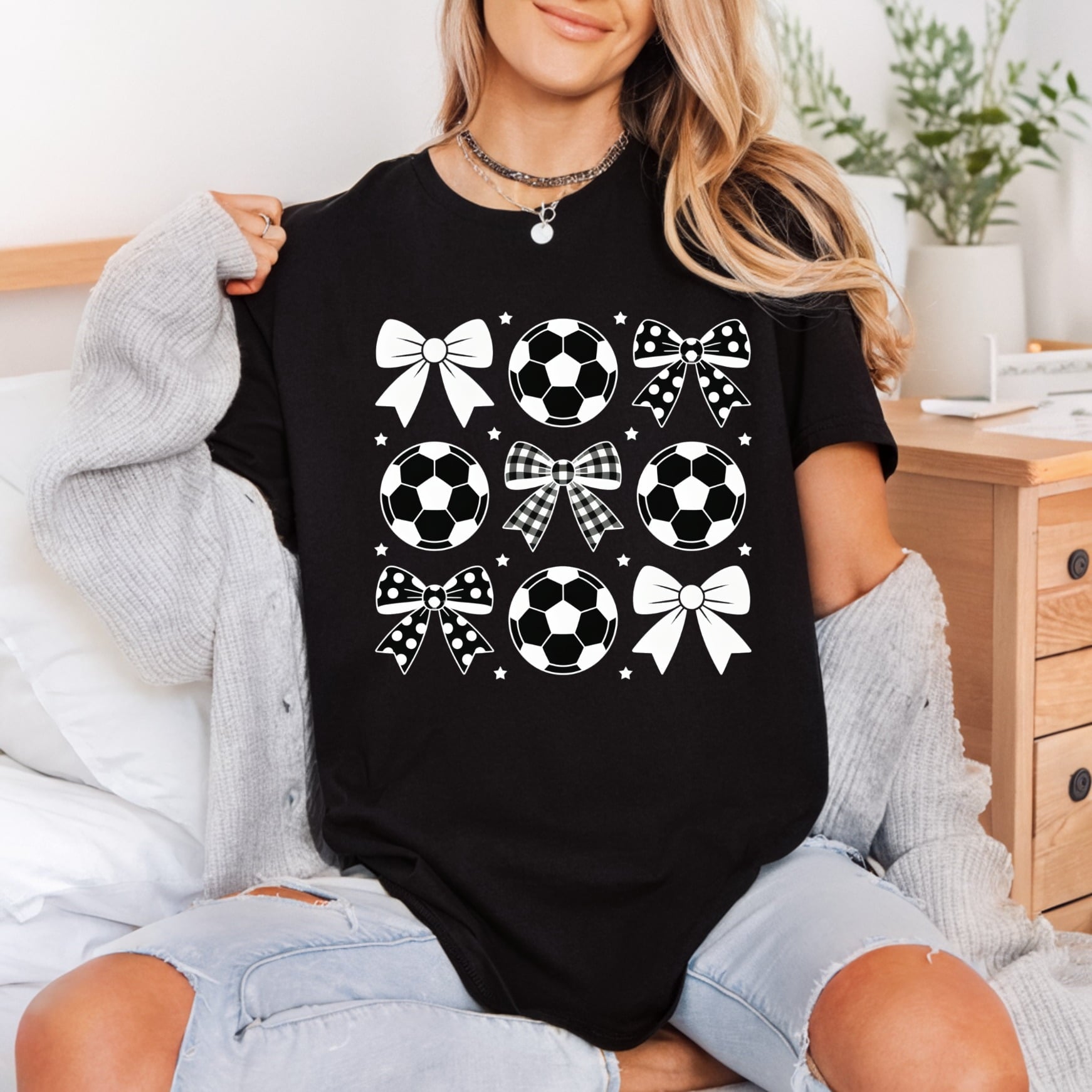 Soccer Bows Game Day Fitness Ready to Press DTF Transfer for Dtf