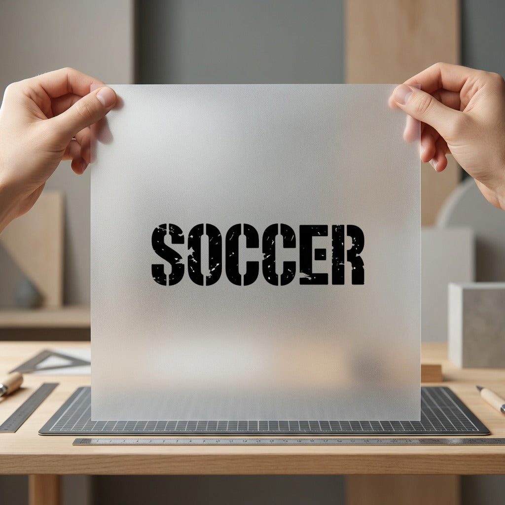 Soccer Distressed Stencil Diy Vintage Retro Ready to Press DTF Transfer for Dtf