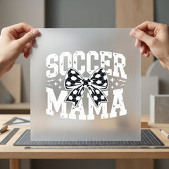 Soccer Mama Bow Game Mom Fitness Ready to Press DTF Transfer for Dtf