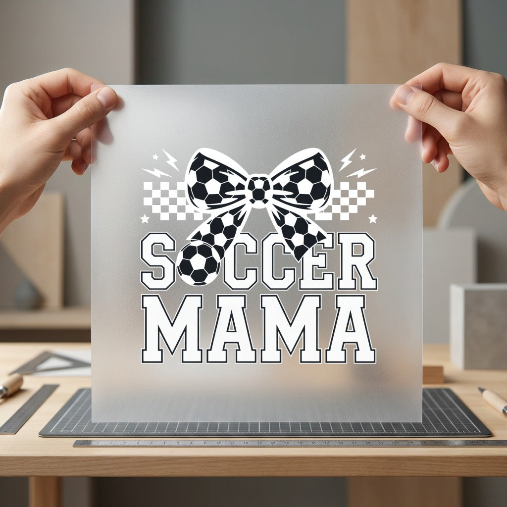 Soccer Mama Bow Sports Mom Fitness Ready to Press DTF Transfer for Dtf