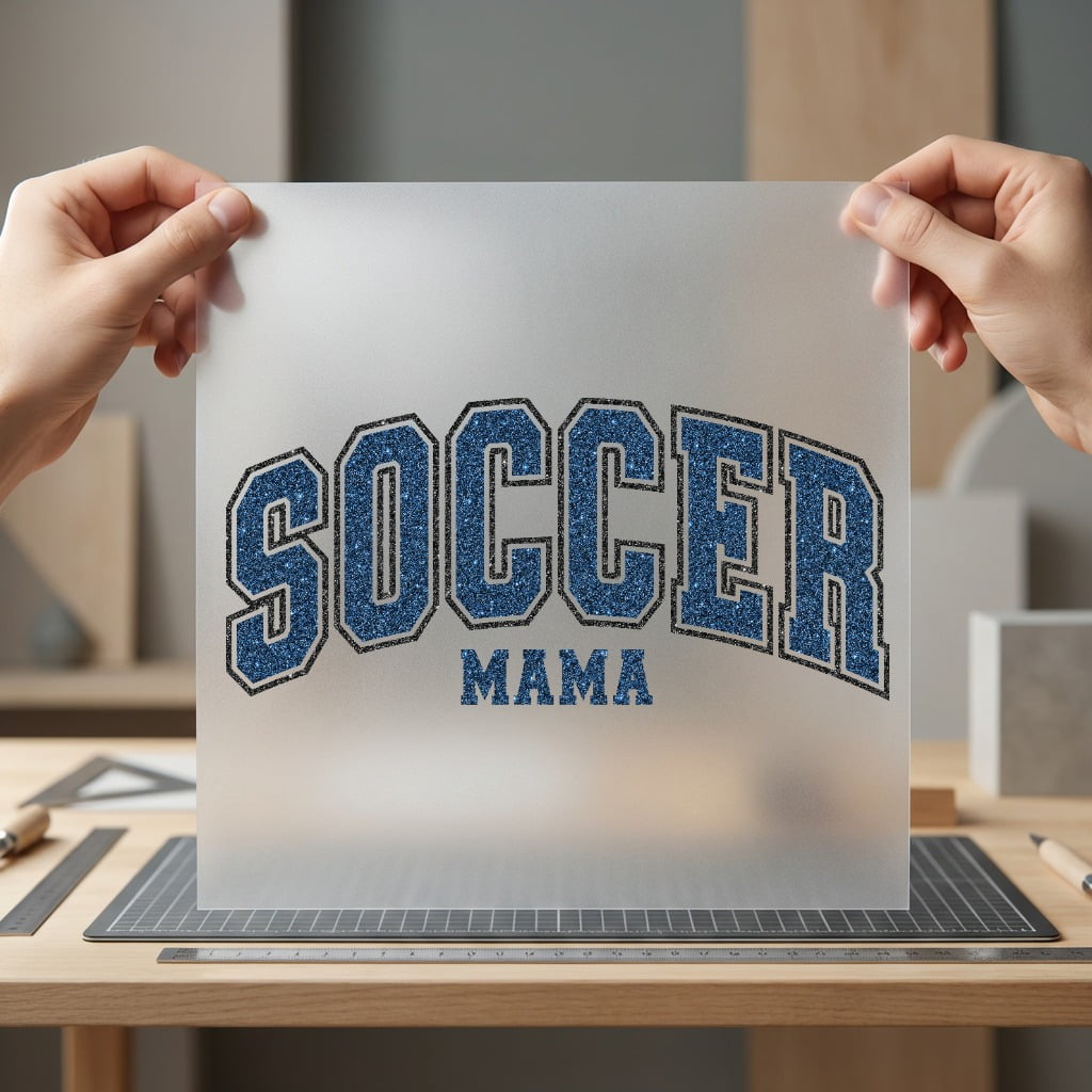 Soccer Mama Sparkle Text Mom Fitness Ready to Press DTF Transfer for Dtf