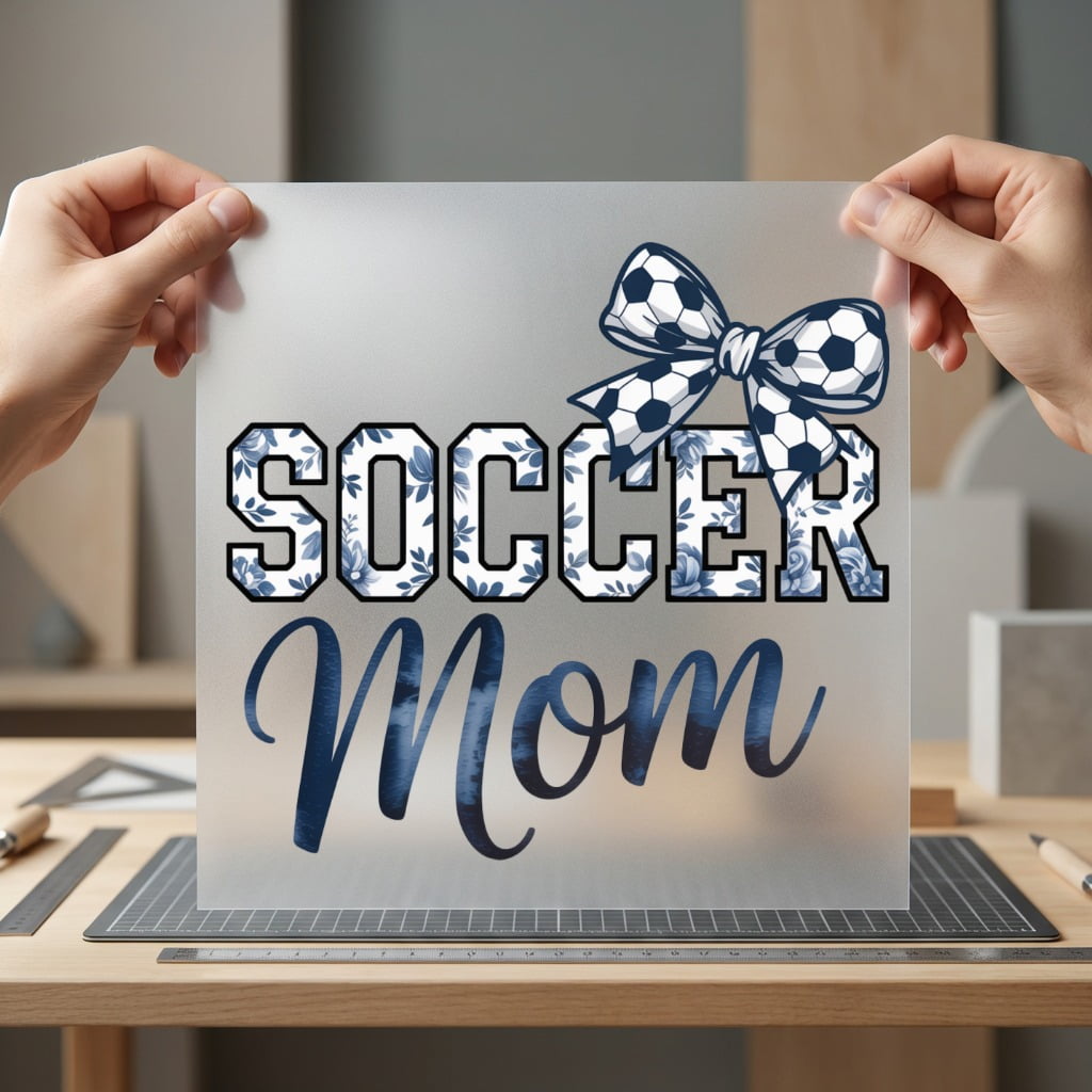 Soccer Mom Floral Bow Mom Vintage Ready to Press DTF Transfer for Dtf