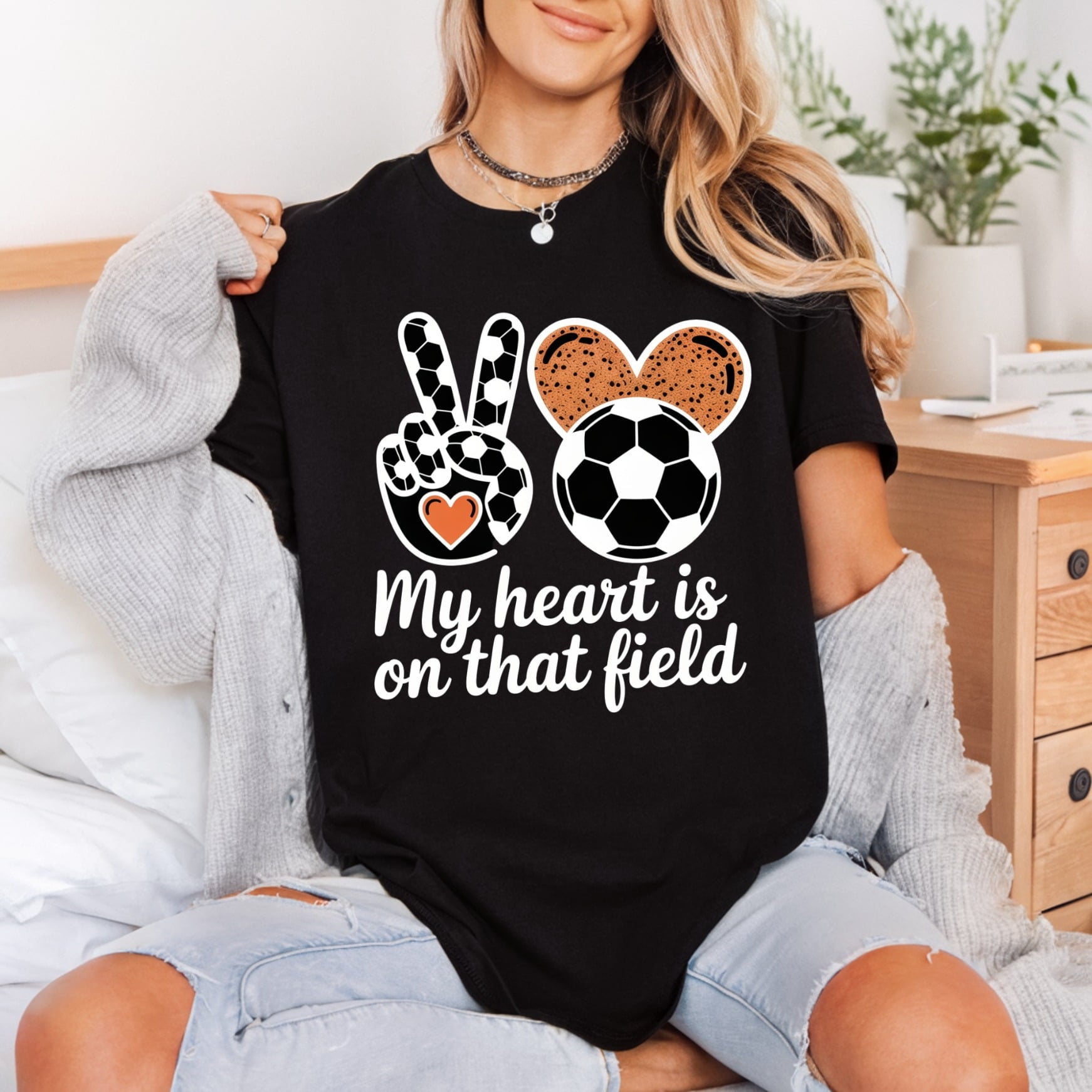 Soccer Peace Heart Sporty Mom Fitness Ready to Press DTF Transfer for Dtf