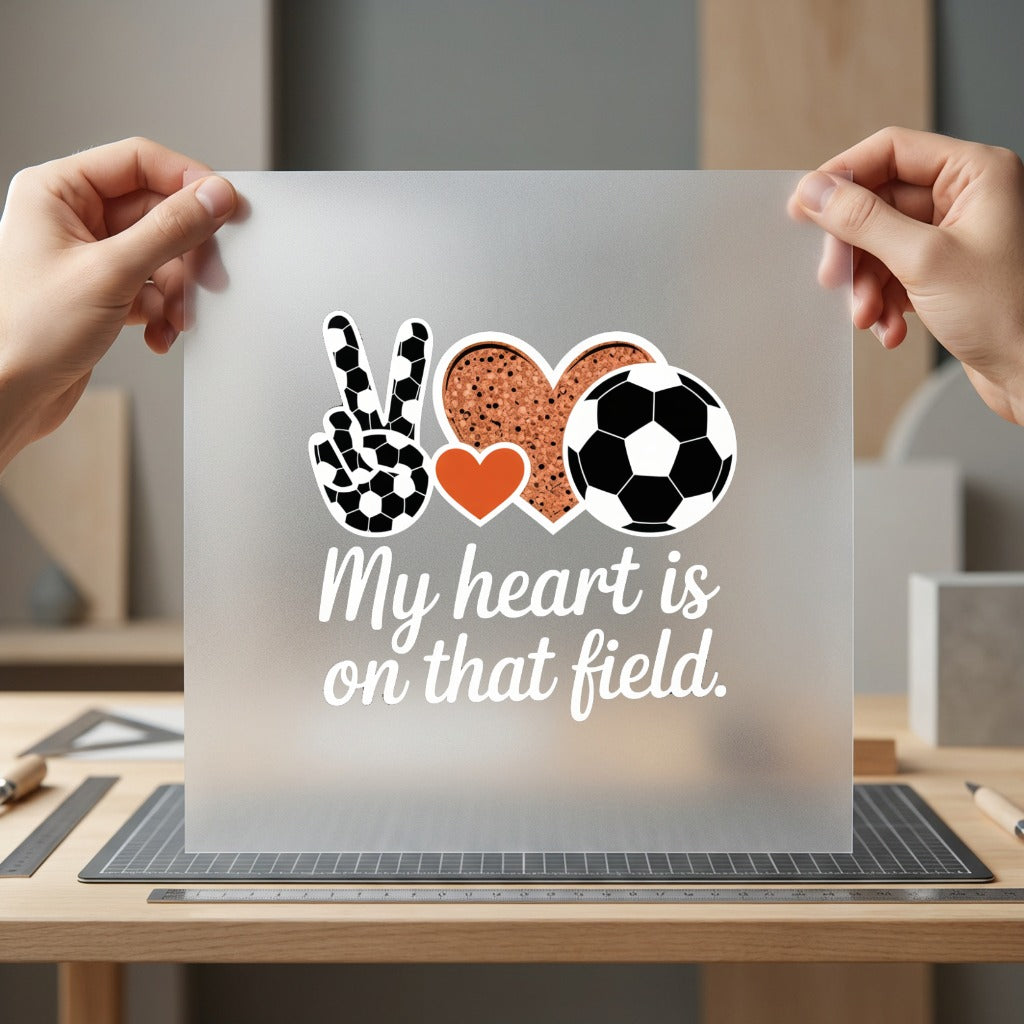 Soccer Peace Love Heart Mom Fitness Ready to Press DTF Transfer for Dtf