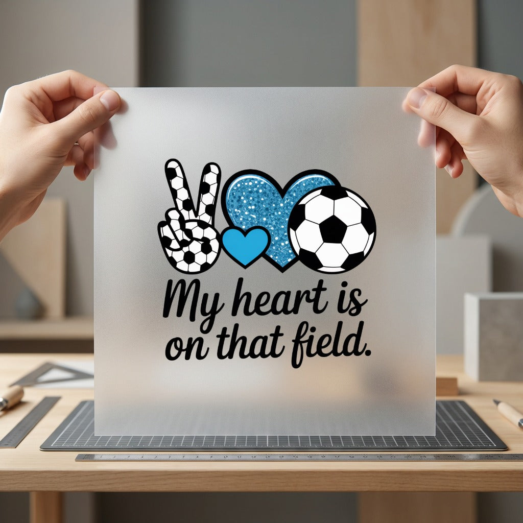 Soccer Peace Love Heart Mom Fitness Ready to Press DTF Transfer for Dtf