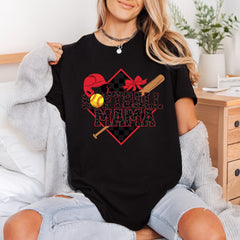 Softball Mama Checkered Sports Mom Vintage Ready to Press DTF Transfer for Dtf