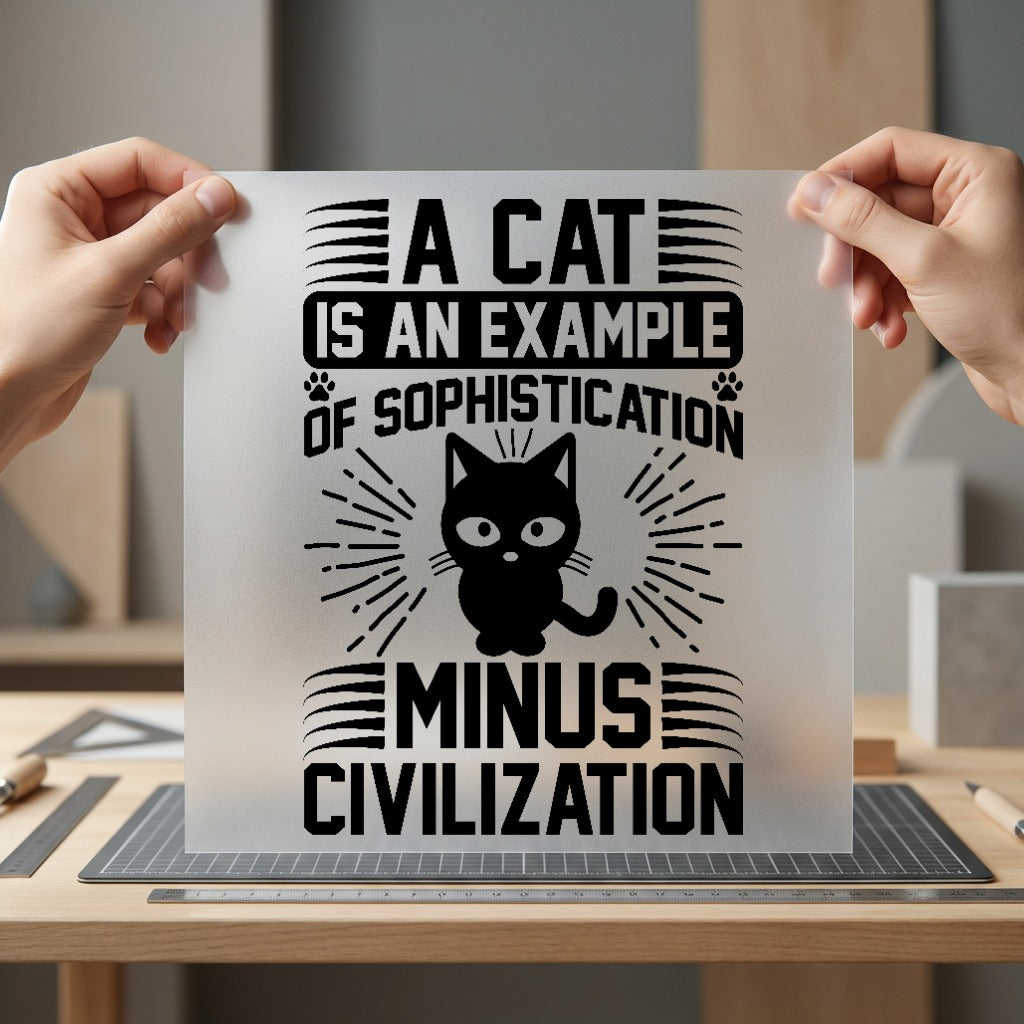 Sophisticated Cat Quote Humorous Mom Dad Ready to Press DTF Transfer for Dtf