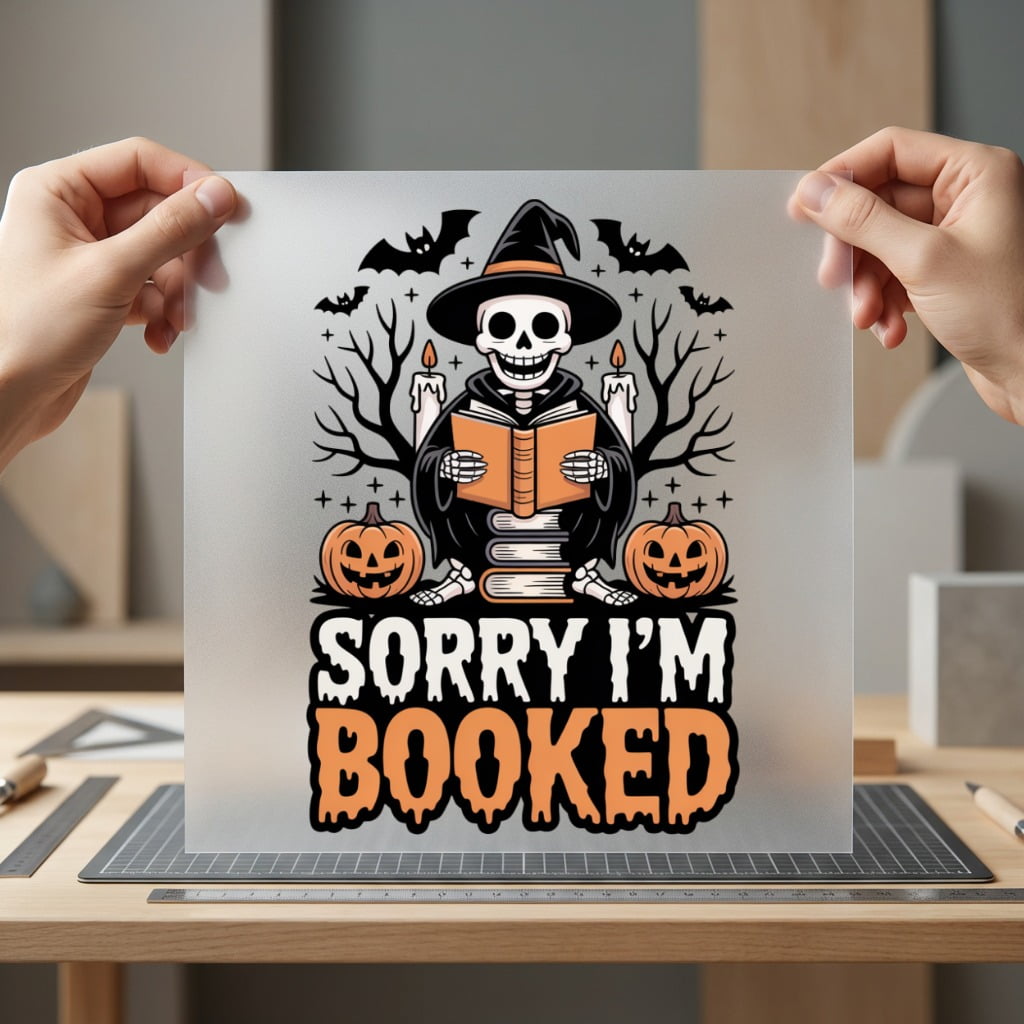 Sorry Booked Skeleton Halloween Halloween Funny Ready to Press DTF Transfer for Dtf
