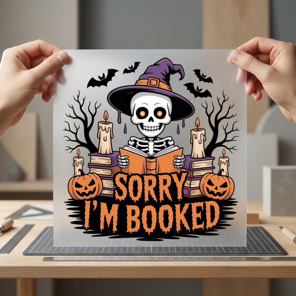Sorry Booked Skeleton Halloween Halloween Funny Ready to Press DTF Transfer for Dtf
