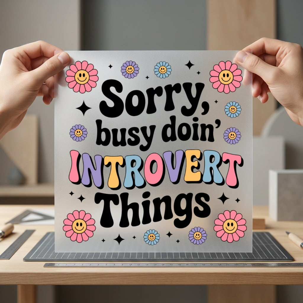 Sorry Busy Doin Introvert Funny Sarcastic Ready to Press DTF Transfer for Dtf