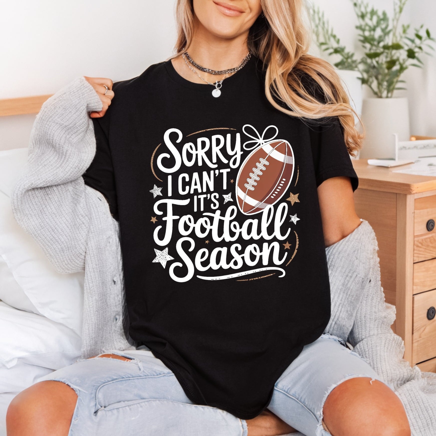 Sorry Can Football Season Vintage Retro Ready to Press DTF Transfer for Dtf