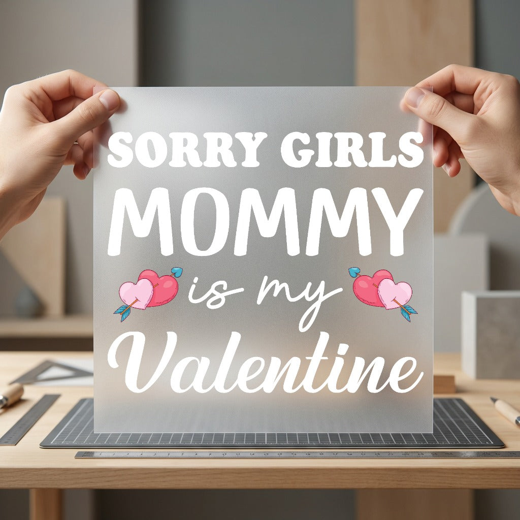 Sorry Girls Mommy Valentine Valentine Mom Ready to Press DTF Transfer for Dtf