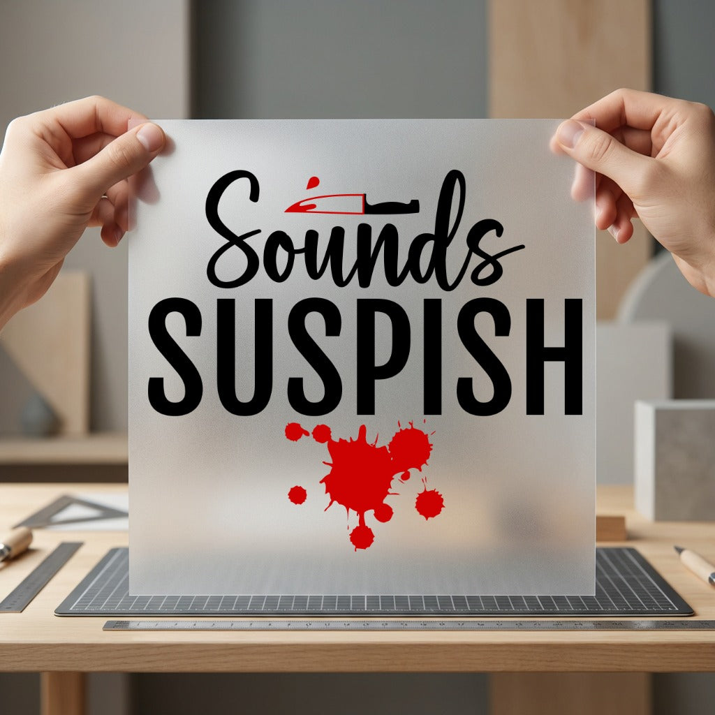Sounds Suspish True Crime Halloween Funny Ready to Press DTF Transfer for Dtf