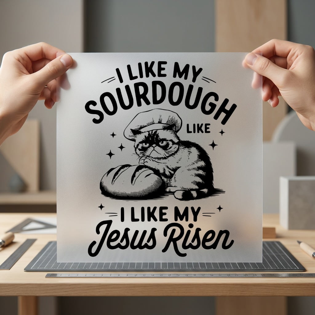 Sourdough Jesus Risen Cat Jesus Funny Ready to Press DTF Transfer for Dtf
