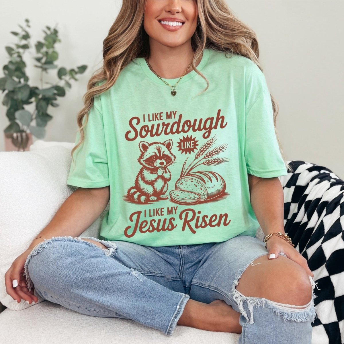 Sourdough Like Jesus Risen | Humorous Faith Tee - Luckets.com