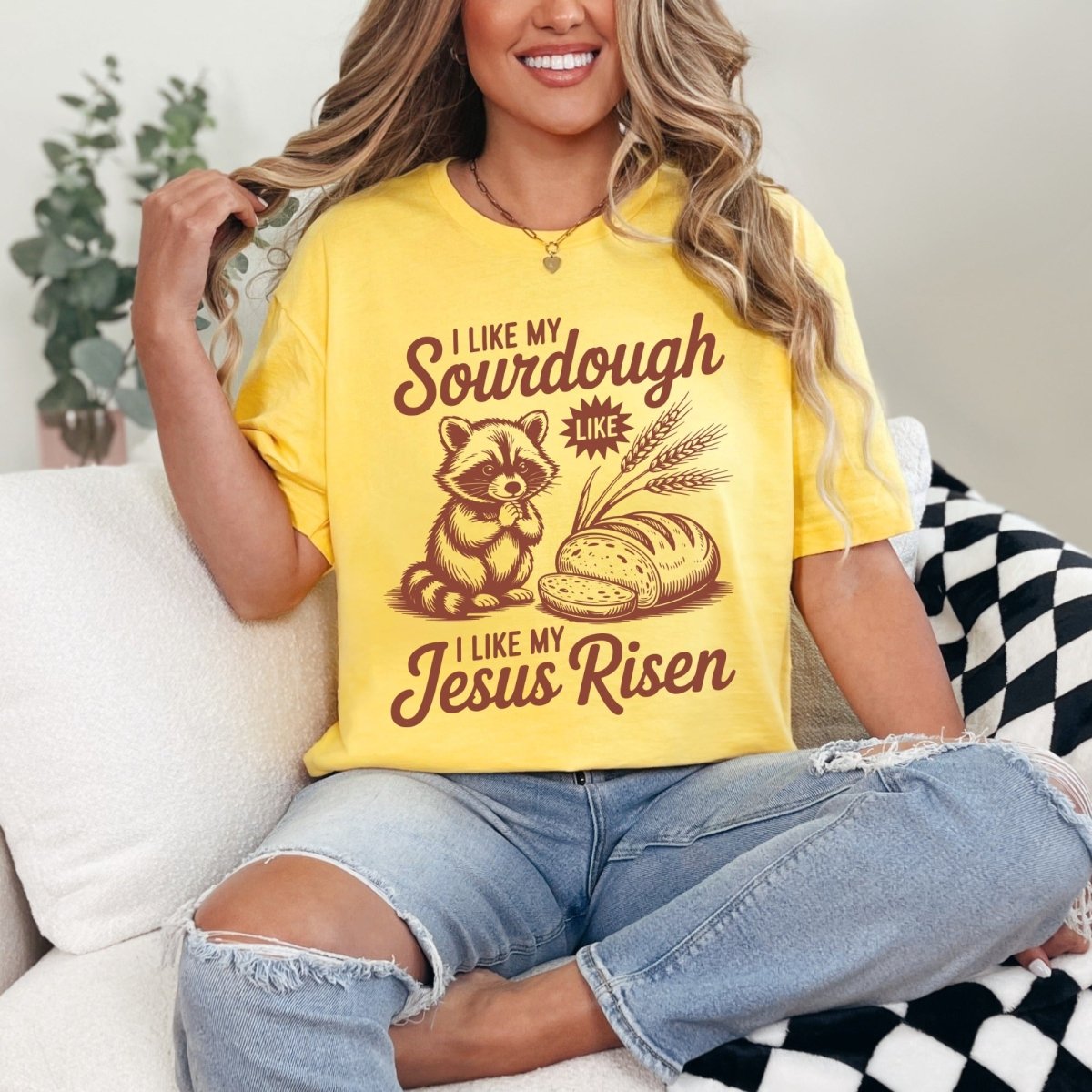 Sourdough Like Jesus Risen | Humorous Faith Tee - Luckets.com