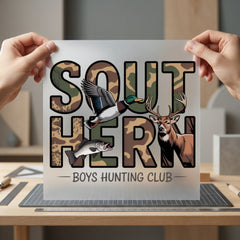 Southern Boys Hunting Club Usa Country Ready to Press DTF Transfer for Dtf