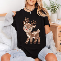 Sparkle Reindeer Holiday Diy Christmas Ready to Press DTF Transfer for Dtf