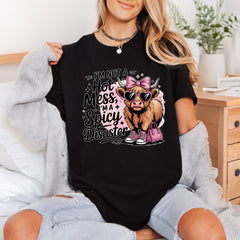 Spicy Highland Cow Humorous Funny Sarcastic Ready to Press DTF Transfer for Dtf