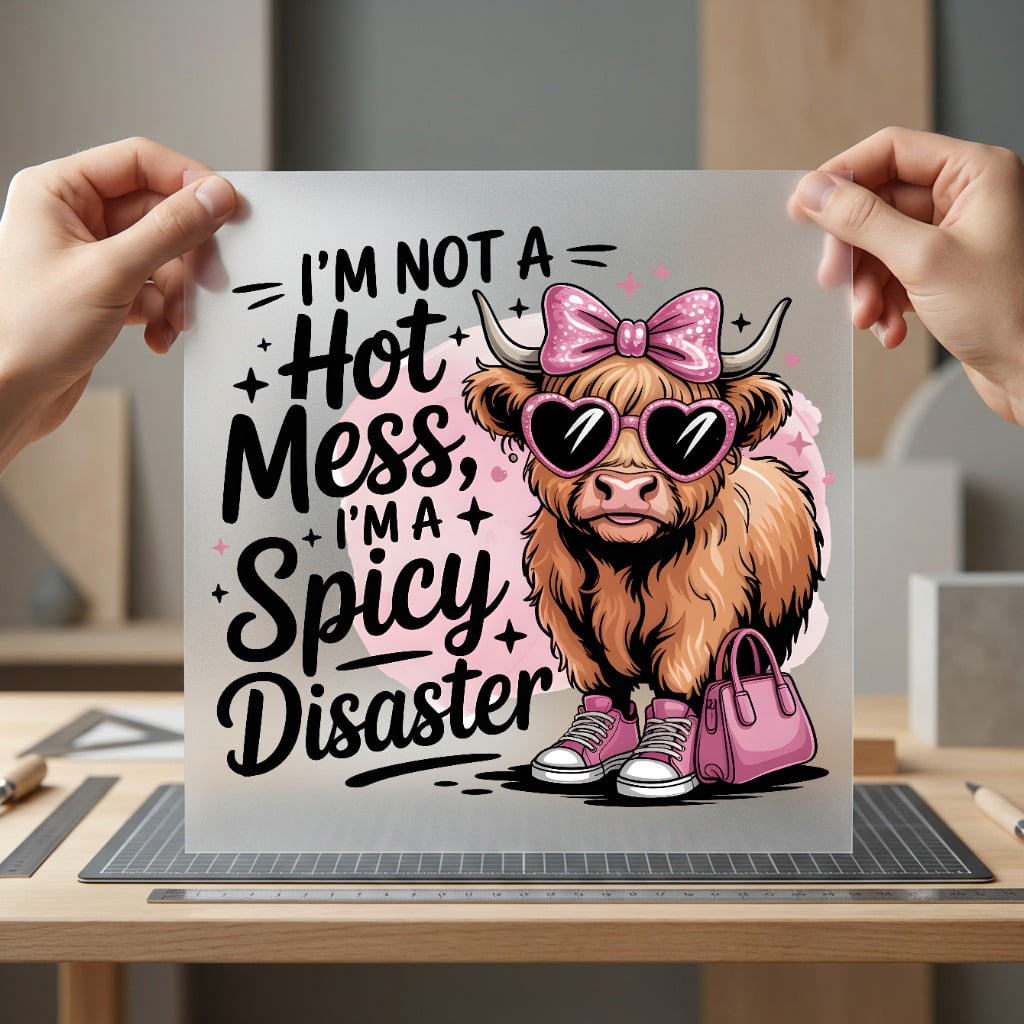 Spicy Highland Cow Humorous Funny Sarcastic Ready to Press DTF Transfer for Dtf