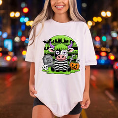 Spooky Cow Halloween Diy Halloween Fall Ready to Press DTF Transfer for Dtf