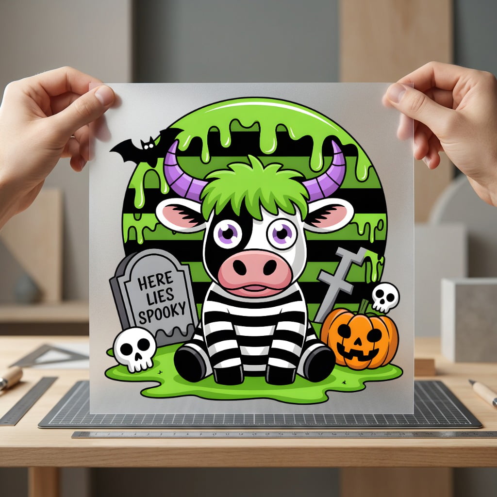 Spooky Cow Halloween Diy Halloween Fall Ready to Press DTF Transfer for Dtf