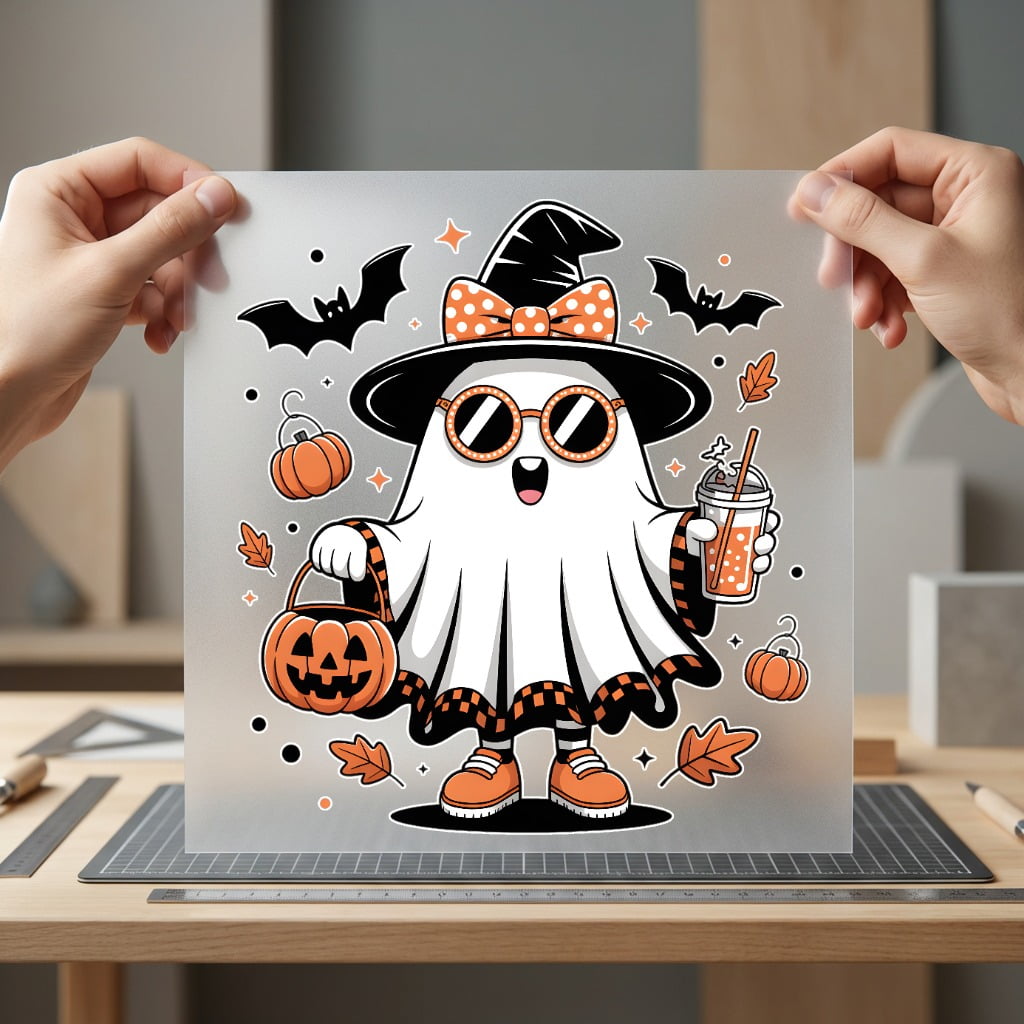 Spooky Ghost Halloween Retro Halloween Autumn Ready to Press DTF Transfer for Dtf