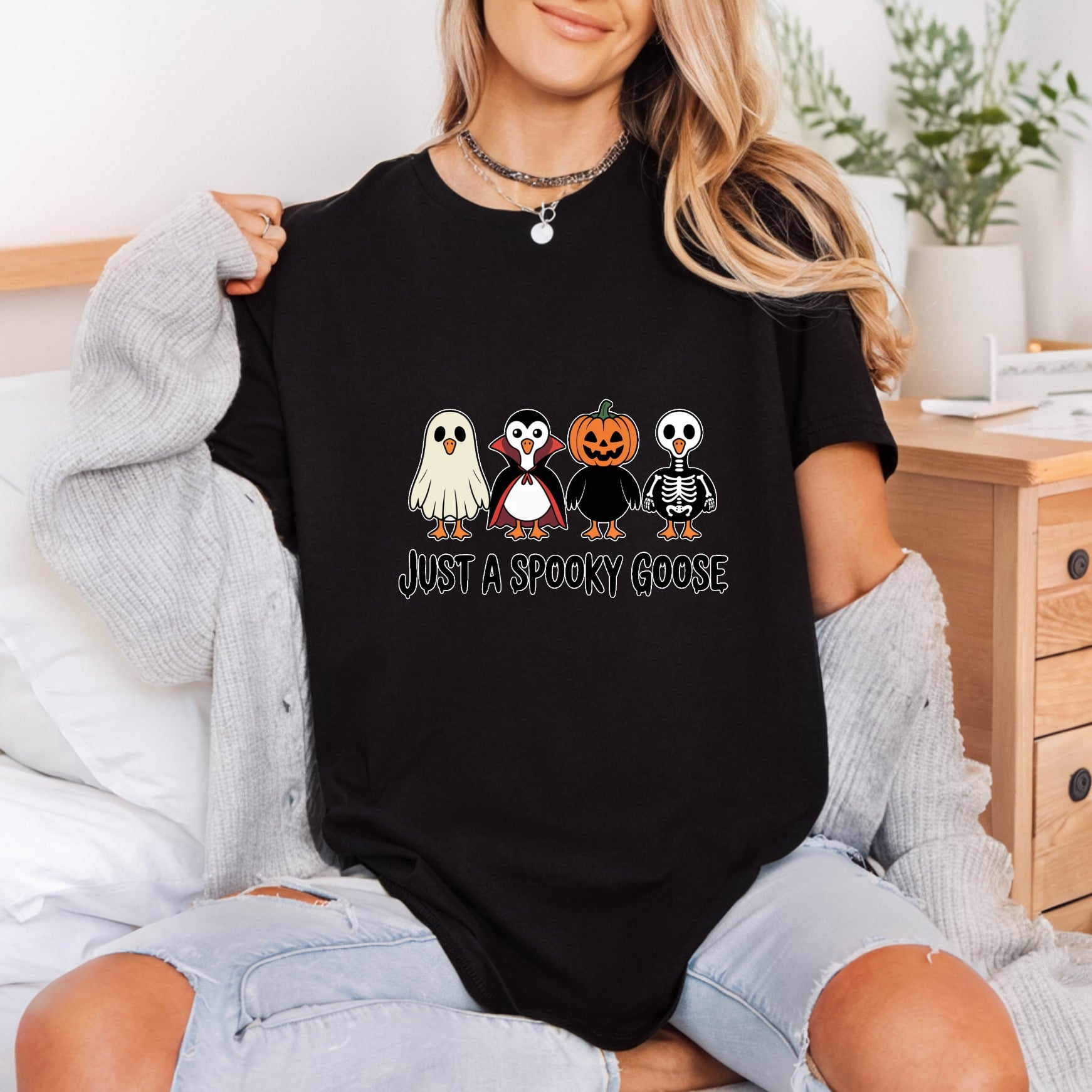 Spooky Goose Halloween Diy Halloween Funny Ready to Press DTF Transfer for Dtf