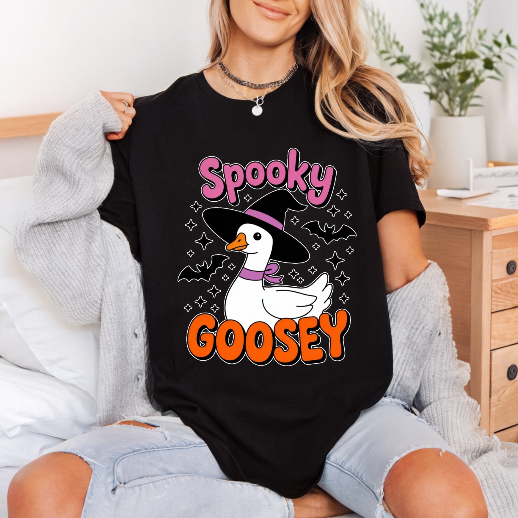 Spooky Goosey Halloween Diy Halloween Funny Ready to Press DTF Transfer for Dtf