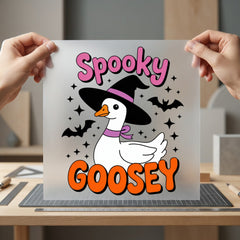 Spooky Goosey Halloween Diy Halloween Funny Ready to Press DTF Transfer for Dtf