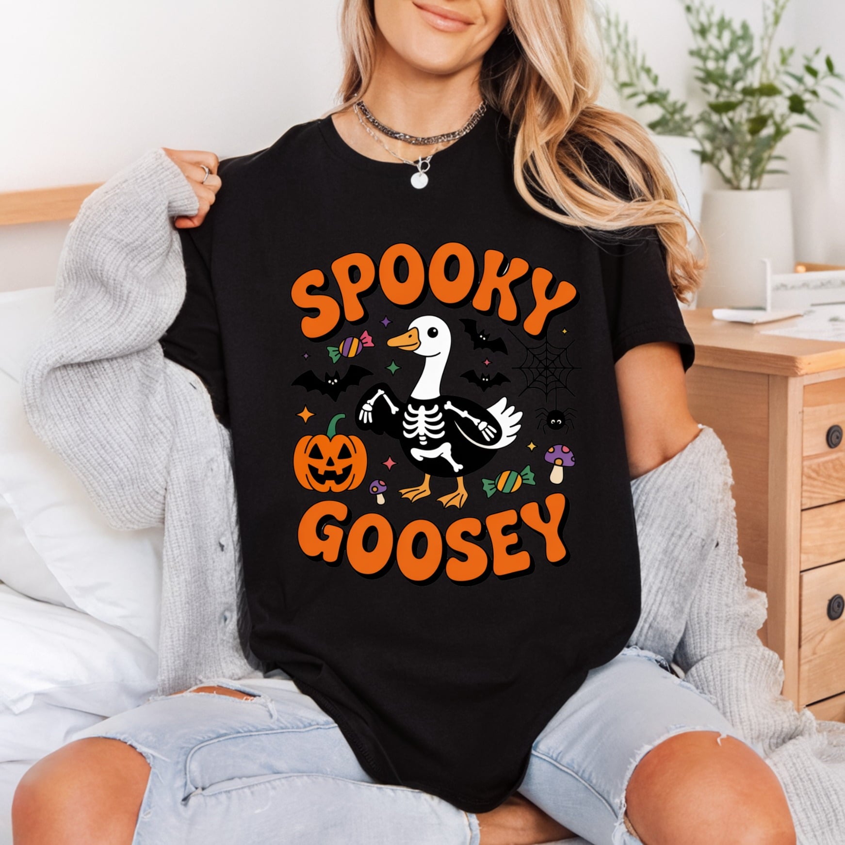 Spooky Goosey Halloween Retro Halloween Funny Ready to Press DTF Transfer for Dtf